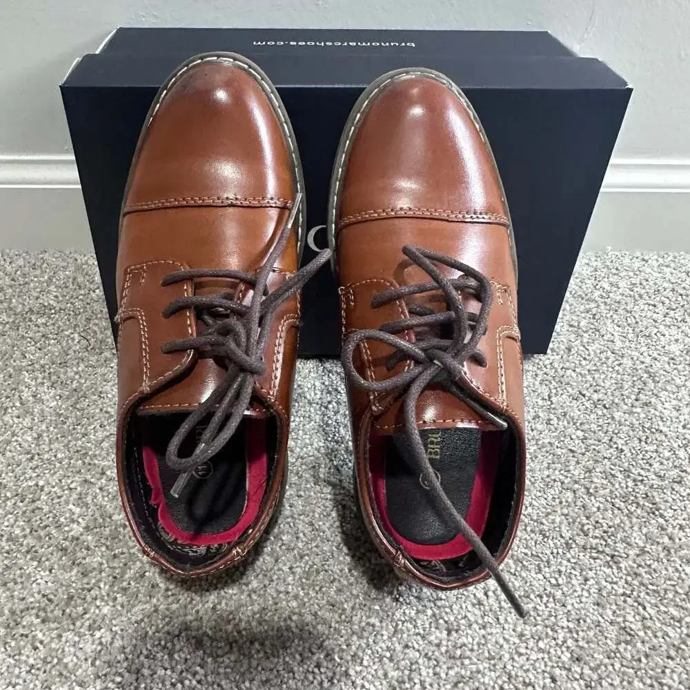 Bruno Marc Boy's Cap-Toe PU Leather Oxford Formal Dress Shoes, Sz 11T